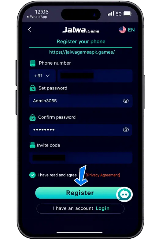 Jalwa Game Register Process